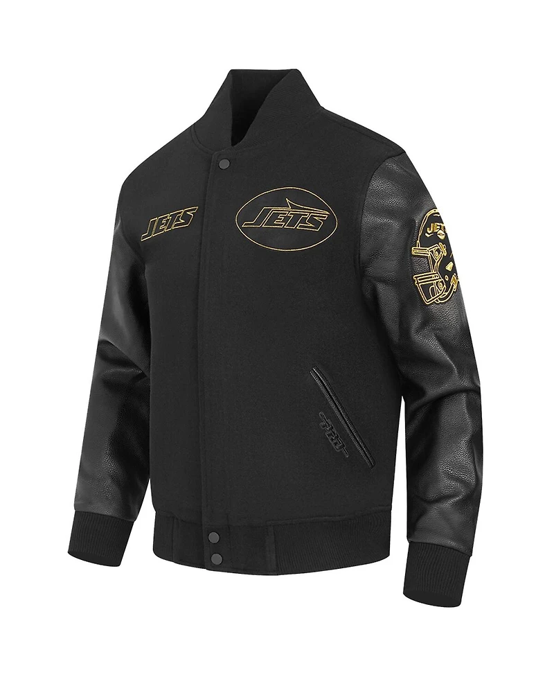 Pro Standard Men's Black New York Jets Full-Zip Varsity Jacket