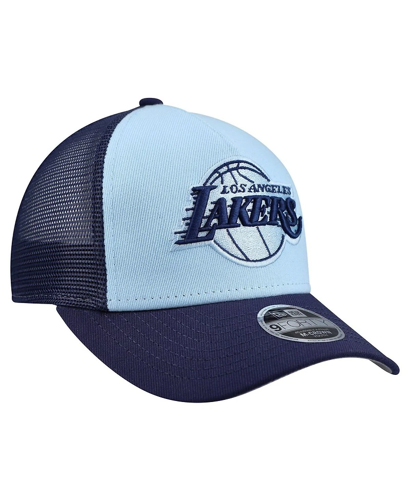New Era Big Boys and Girls Light Blue Los Angeles Lakers Color Pack 9FORTY A-Frame Trucker Adjustable Hat