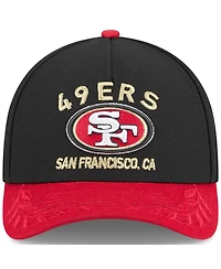 New Era Big Boys and Girls Black/Scarlet San Francisco 49ers 2025 Nfl Draft 9FORTY A-Frame M-Crown Adjustable Hat