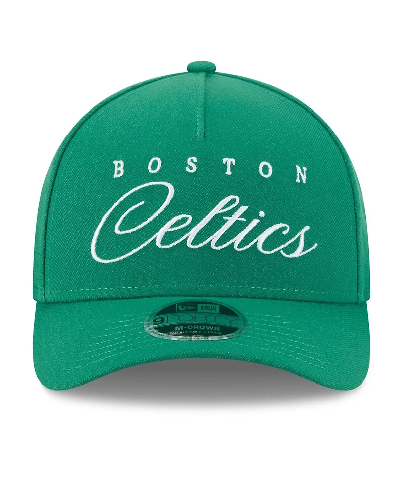 New Era Men's Kelly Green Boston Celtics 2025 Nba Draft M-Crown A-Frame 9FORTY Adjustable Hat