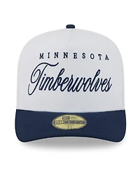 New Era Men's White/Navy Minnesota Timberwolves 2025 Nba Draft A-Frame 59FIFTY Fitted Hat