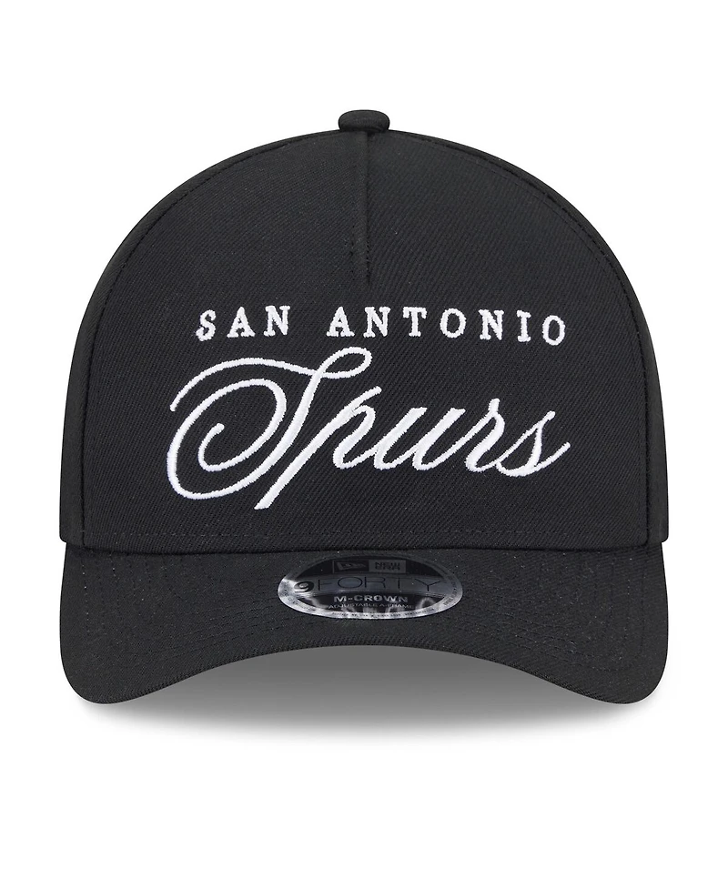New Era Men's Black San Antonio Spurs 2025 Nba Draft M-Crown A-Frame 9FORTY Adjustable Hat