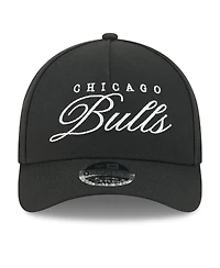 New Era Men's Black Chicago Bulls 2025 Nba Draft M-Crown A-Frame 9FORTY Adjustable Hat