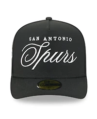 New Era Men's Black San Antonio Spurs 2025 Nba Draft A-Frame 59FIFTY Fitted Hat