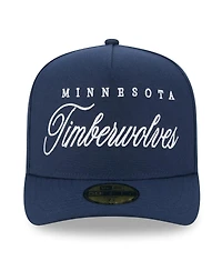 New Era Men's Navy Minnesota Timberwolves 2025 Nba Draft A-Frame 59FIFTY Fitted Hat