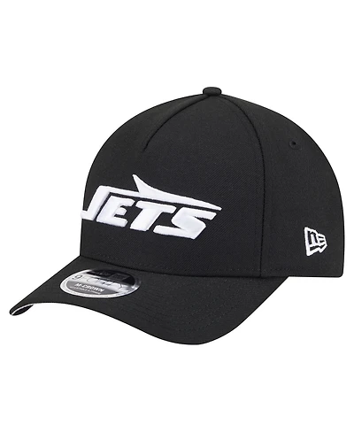 New Era Men's Black New York Jets Team Collection 9FORTY M-Crown A-Frame Adjustable Hat