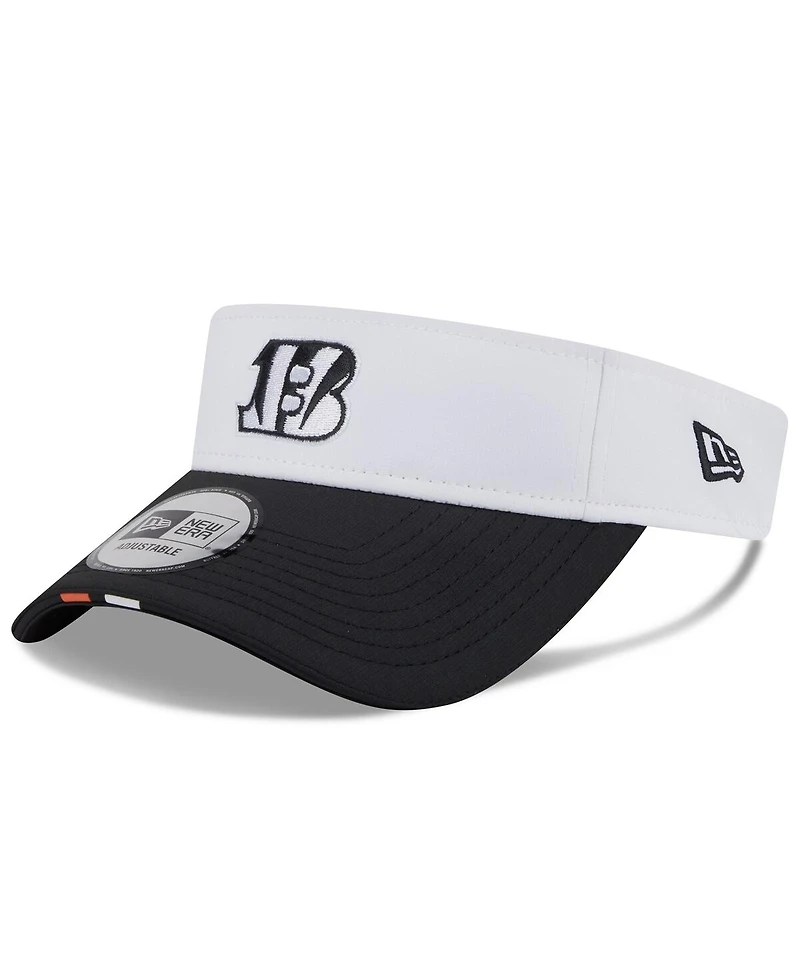 New Era Men's White/Black Cincinnati Bengals 2025 Nfl Training Camp Adjustable Visor Hat