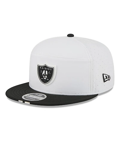 New Era Men's White/Black Las Vegas Raiders 2025 Nfl Training Camp Split Panel 9FIFTY Snapback Hat