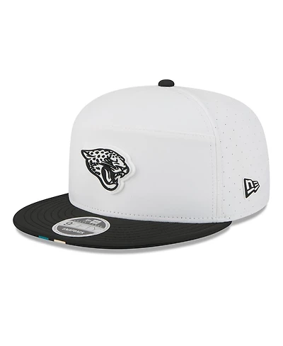New Era Men's White/Black Jacksonville Jaguars 2025 Nfl Training Camp Split Panel 9FIFTY Snapback Hat