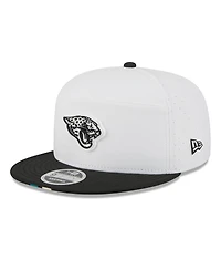 New Era Men's White/Black Jacksonville Jaguars 2025 Nfl Training Camp Split Panel 9FIFTY Snapback Hat