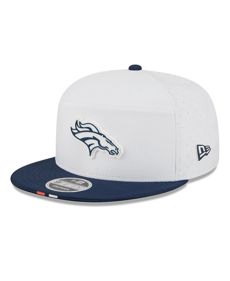 New Era Men's White/Navy Denver Broncos 2025 Nfl Training Camp Split Panel 9FIFTY Snapback Hat
