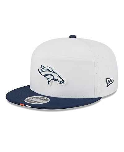 New Era Men's White/Navy Denver Broncos 2025 Nfl Training Camp Split Panel 9FIFTY Snapback Hat