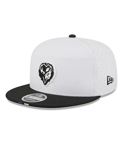 New Era Men's White/Black Baltimore Ravens 2025 Nfl Training Camp Split Panel 9FIFTY Snapback Hat