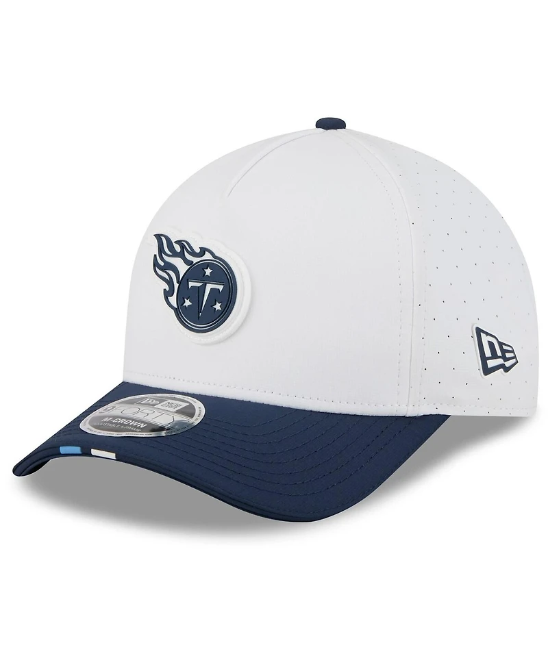 New Era Men's White/Navy Tennessee Titans 2025 Nfl Training Camp A-Frame 9FORTY Adjustable Hat