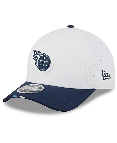 New Era Men's White/Navy Tennessee Titans 2025 Nfl Training Camp A-Frame 9FORTY Adjustable Hat