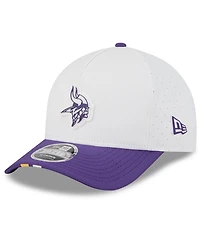 New Era Men's White/Purple Minnesota Vikings 2025 Nfl Training Camp A-Frame 9FORTY Adjustable Hat