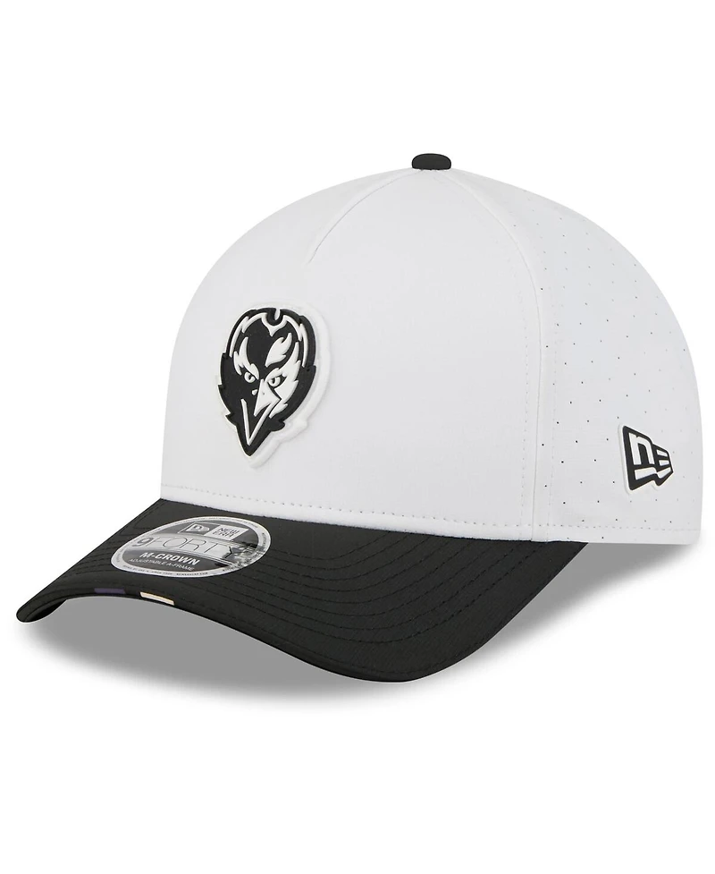 New Era Men's White/Black Baltimore Ravens 2025 Nfl Training Camp A-Frame 9FORTY Adjustable Hat