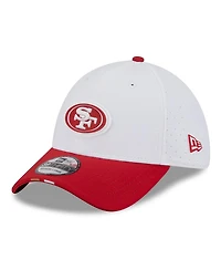 New Era Men's White/Scarlet San Francisco 49ers 2025 Nfl Training Camp 39THIRTY Flex Hat
