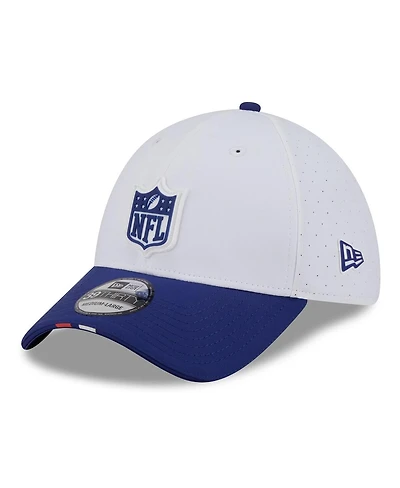 New Era Men's White/Navy 2025 Nfl Training Camp 39THIRTY Flex Hat