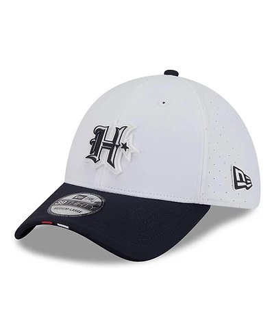 New Era Men's White/Navy Houston Texans 2025 Nfl Training Camp 39THIRTY Flex Hat