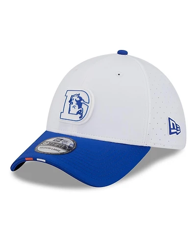 New Era Men's White/Blue Denver Broncos 2025 Nfl Training Camp Throwback Logo 39THIRTY Flex Hat