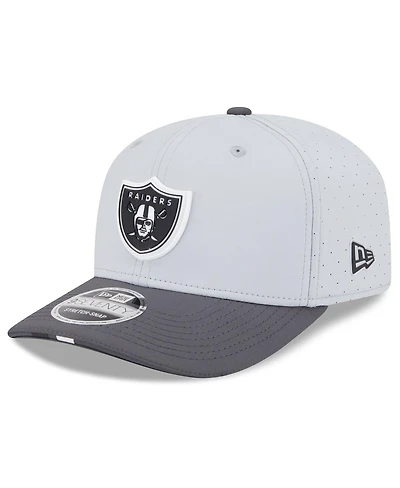 New Era Men's Gray/Graphite Las Vegas Raiders 2025 Nfl Training Camp 9SEVENTY Adjustable Hat