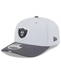 New Era Men's Gray/Graphite Las Vegas Raiders 2025 Nfl Training Camp 9SEVENTY Adjustable Hat