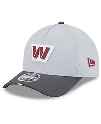 New Era Men's Gray/Graphite Washington Commanders 2025 Nfl Training Camp A-Frame 9FORTY Adjustable Hat