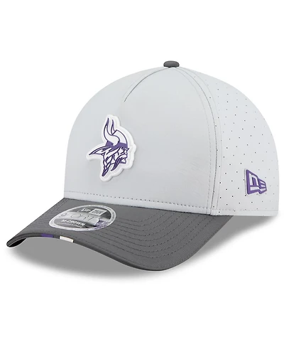New Era Men's Gray/Graphite Minnesota Vikings 2025 Nfl Training Camp A-Frame 9FORTY Adjustable Hat