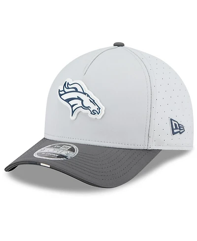 New Era Men's Gray/Graphite Denver Broncos 2025 Nfl Training Camp A-Frame 9FORTY Adjustable Hat