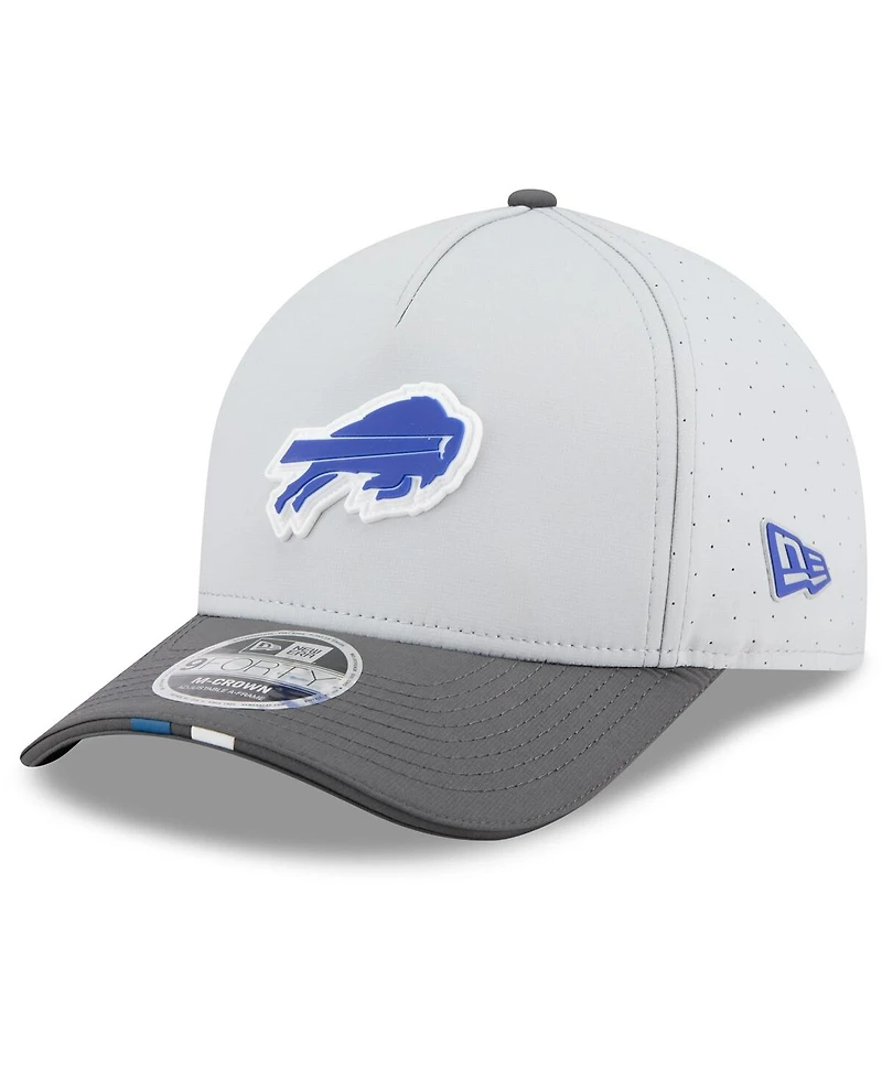 New Era Men's Gray/Graphite Buffalo Bills 2025 Nfl Training Camp A-Frame 9FORTY Adjustable Hat