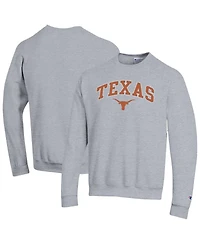 Champion Men's Heather Gray Texas Longhorns Arch Over Logo Pullover Sweatshirt