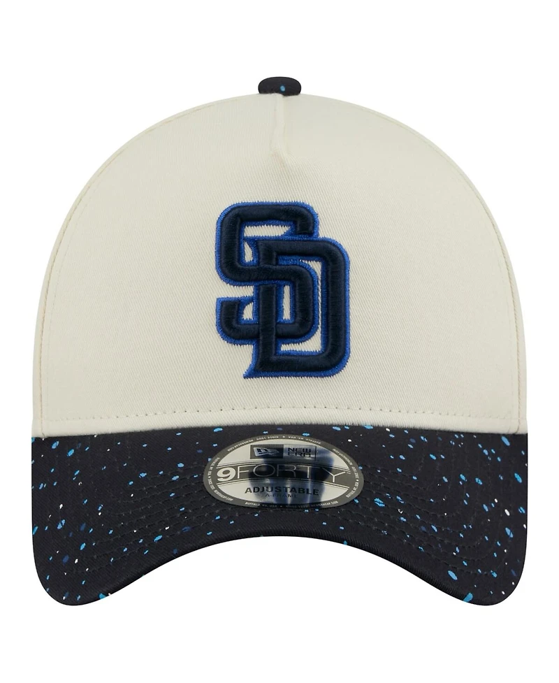 New Era Men's Cream San Diego Padres Speckle A-Frame 9FORTY Adjustable Hat