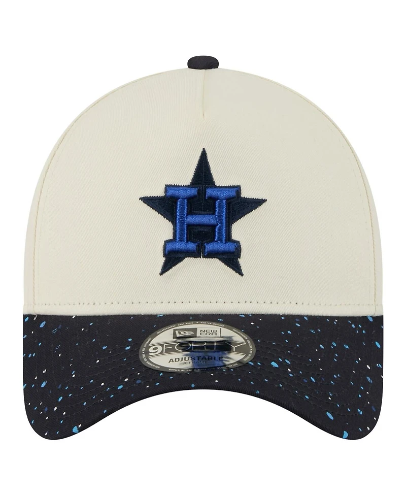 New Era Men's Cream Houston Astros Speckle A-Frame 9FORTY Adjustable Hat