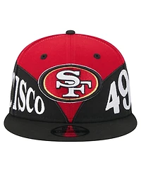 New Era Men's Scarlet/Black San Francisco 49ers Split 9FIFTY Snapback Hat