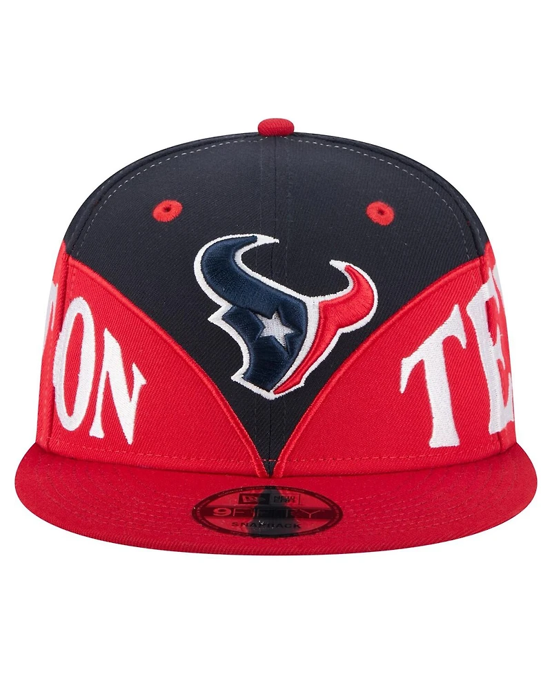 New Era Men's Navy/Red Houston Texans Split 9FIFTY Snapback Hat
