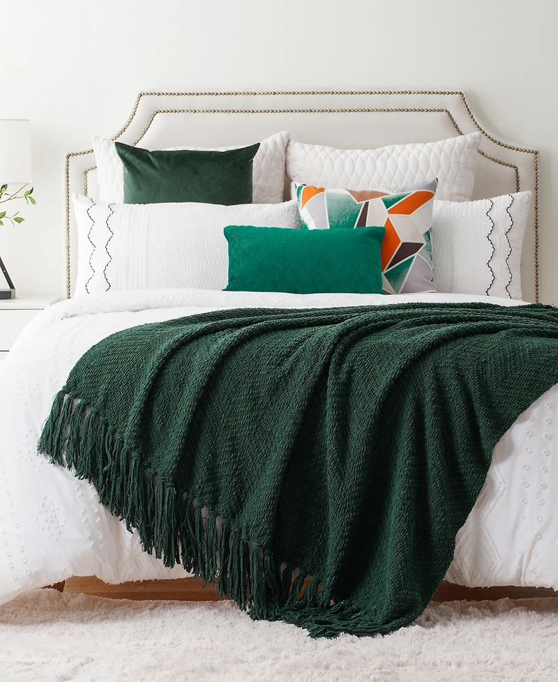 Battilo Herringbone Chenille Knit Throw, 60"x 80"