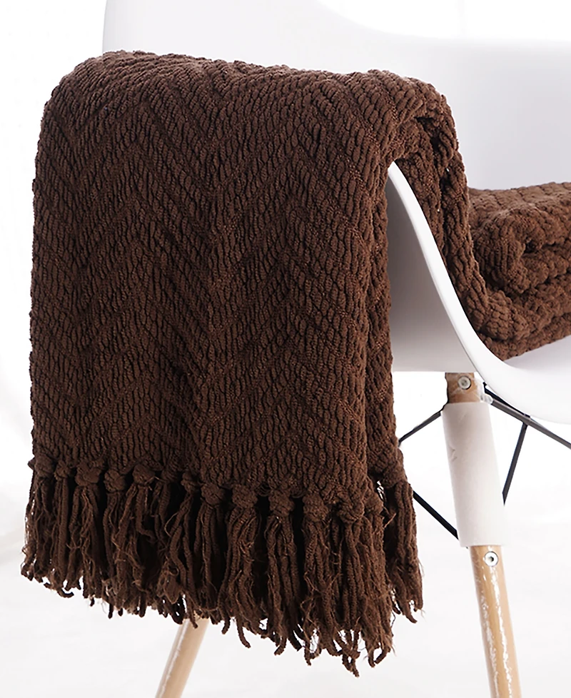 Battilo Herringbone Chenille Knit Throw, 50" x 60"