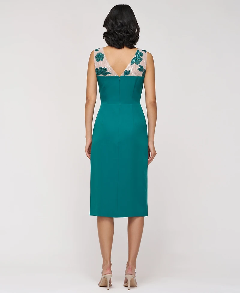 Js Collections Women's Adelaide Illusion-Yoke Embellished Sheath Dress