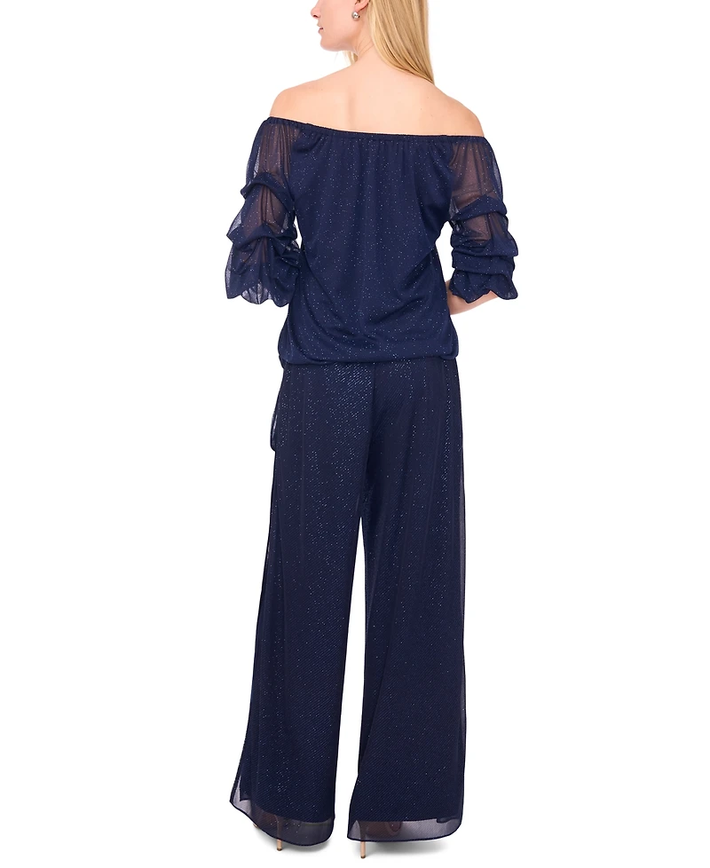 Msk Women's Mesh Off-The-Shoulder Top