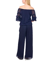 Msk Women's Mesh Off-The-Shoulder Top