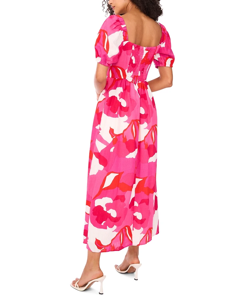 Msk Women's Square-Neck Short-Sleeve Maxi Dress