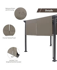 2 Pieces 16x4 Ft Universal Canopy Cover, Outdoor Pergola Roof Top Cover