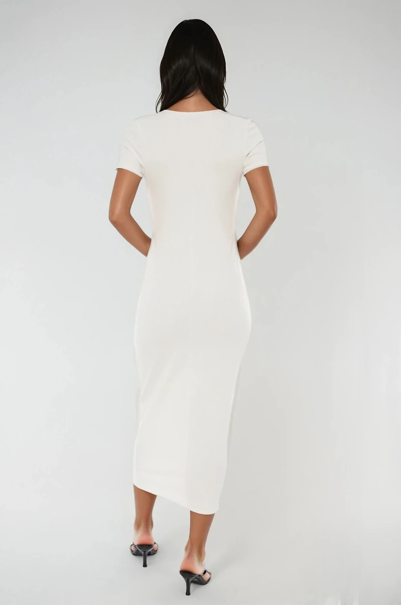 Bebe Women's Square Neck Maxi T-Shirt Dress