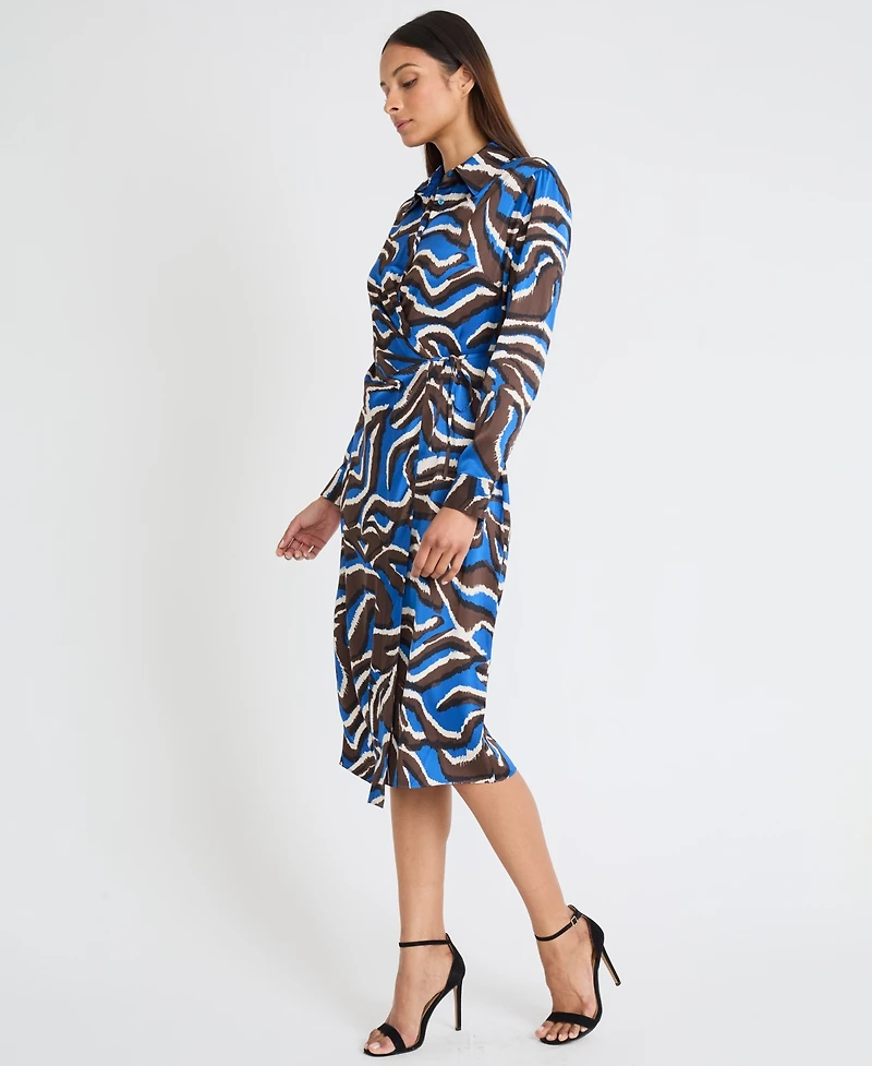 Donna Morgan Women's Collared Chiffon Shirtdress