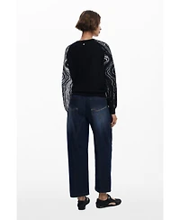 Desigual Women's Marbled sleeve sweater