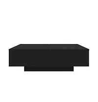 Coffee Table Black 39.4"x39.4"x12.2" Engineered Wood
