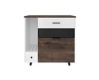 32" Kitchen Cabinet Hidden with 2 Drawers and Door, Cat House End Table