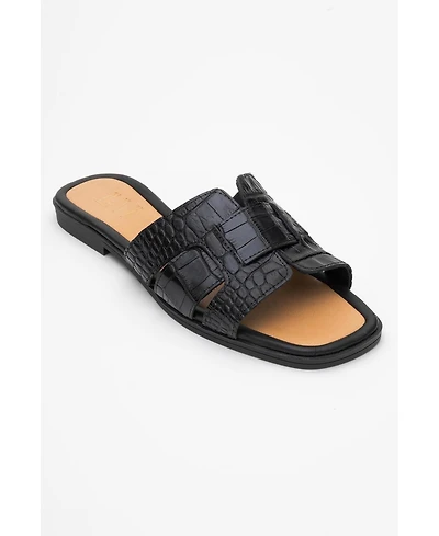 Notre Leather Flat Sandals (Women)