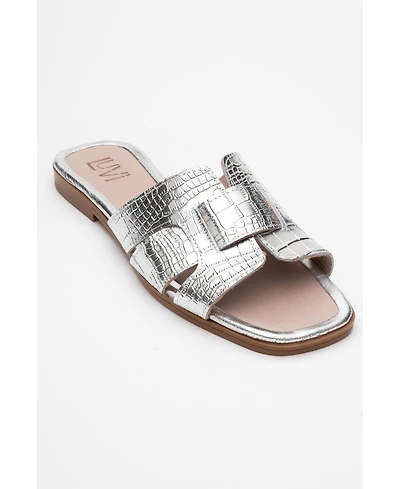 Forever & Always Shoes Notre Leather Slide Sandal (Women)